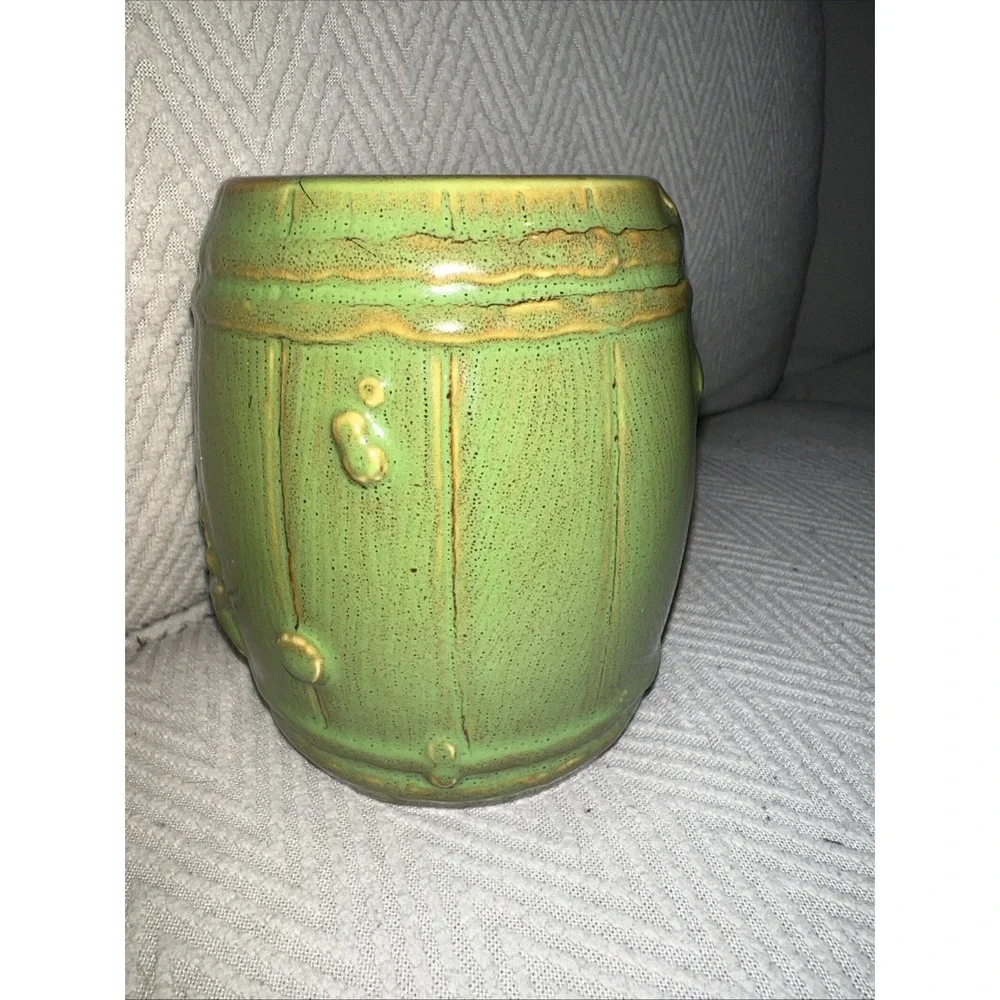 Trader Sam's GREEN Enchanted Tiki Bar Rum Barrel Mug 1st Edition Disney Ceramic